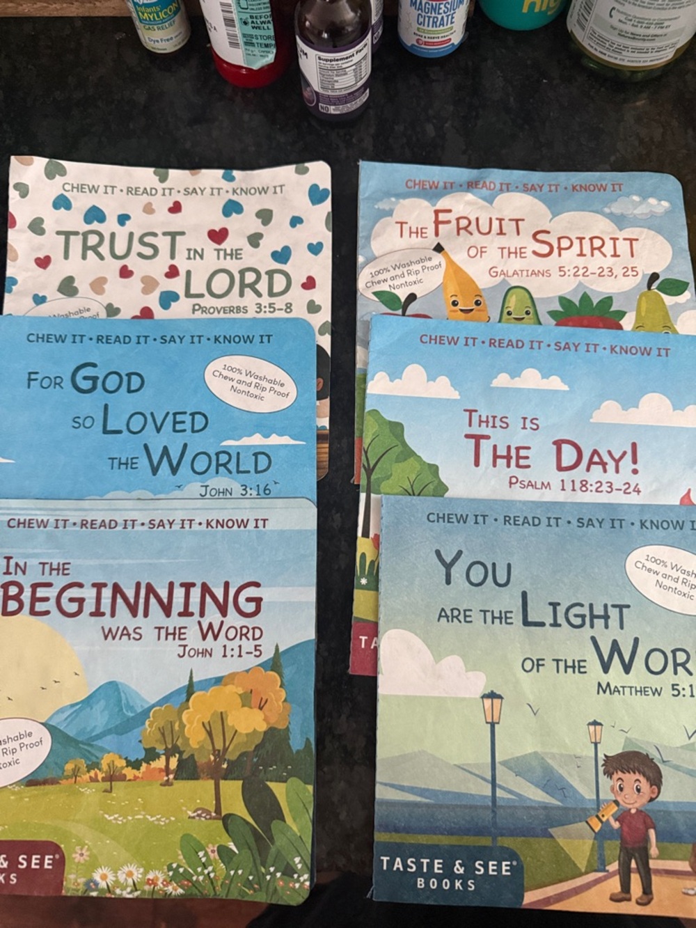 Taste & See Kids Bible Books - Blue/Green Covers